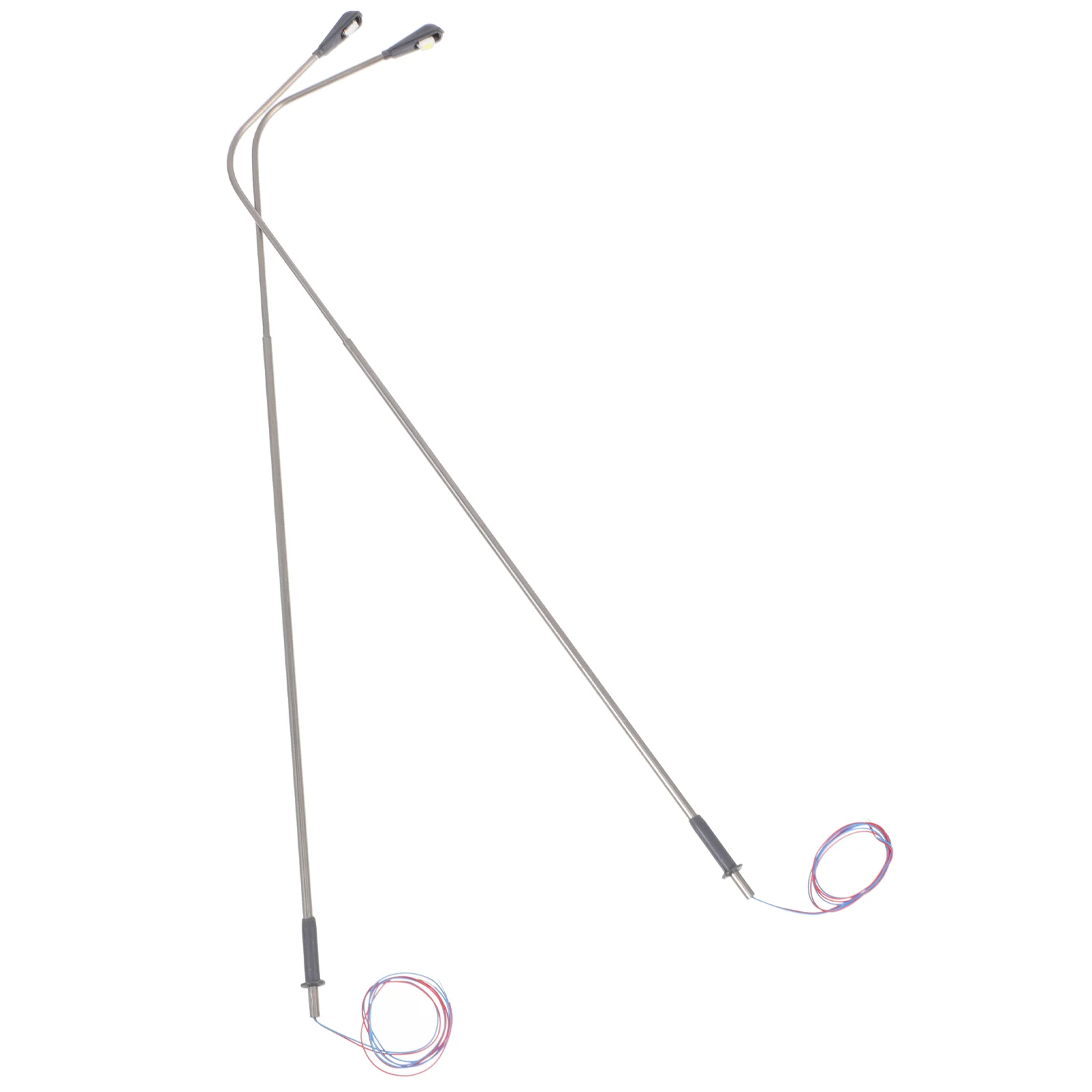 2 Pcs Simulated Street Lamp Mini Model Retro LED Light Decor for Playing House Metal Craft Realistic Scene nament