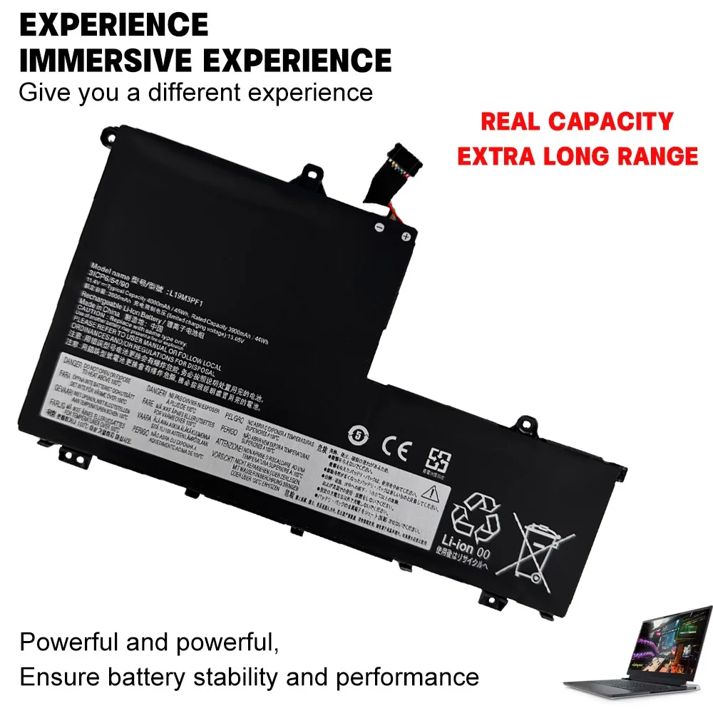 11.4V 45Wh Laptop Battery L19M3PF1 L19C3PF9 L19C3PF1 L19D3PF2/1 L19L3PF1 for Lenovo ThinkBook 14/15 14-IIL 14-IML 15-IML