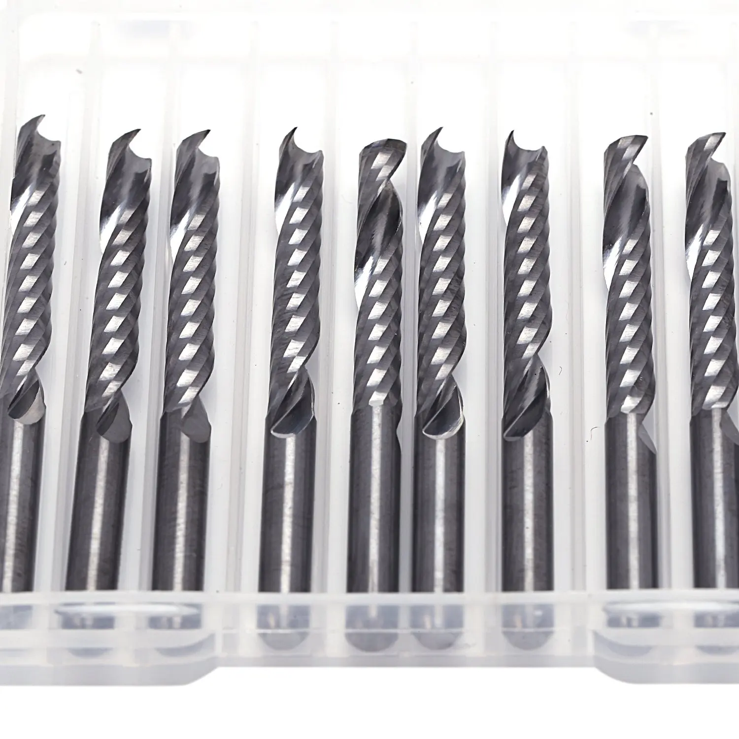 T69C 10Pcs Cnc Router Bits 3.175 X 22Mm Single Flute Spiral Carbide Cnc Router Bits Milling Cutter