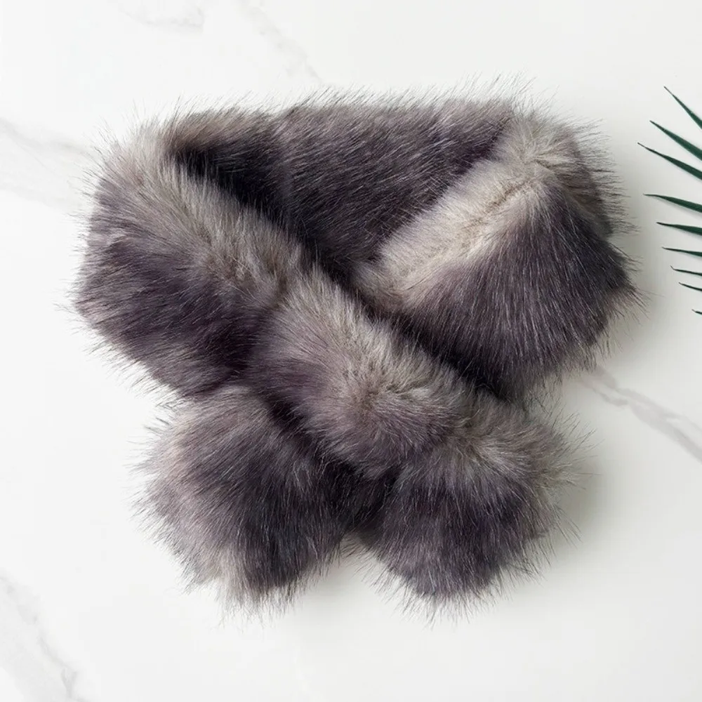 Skin Friendly Winter Faux Fur Scarf Soft Texture Lightweight Thick Warm Neck Warmer Cozy Fit Thermal Insulation