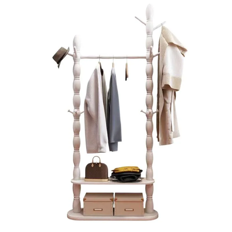 

Solid wood hanger floor-to-ceiling, European style, simple integrated shelf in the foyer