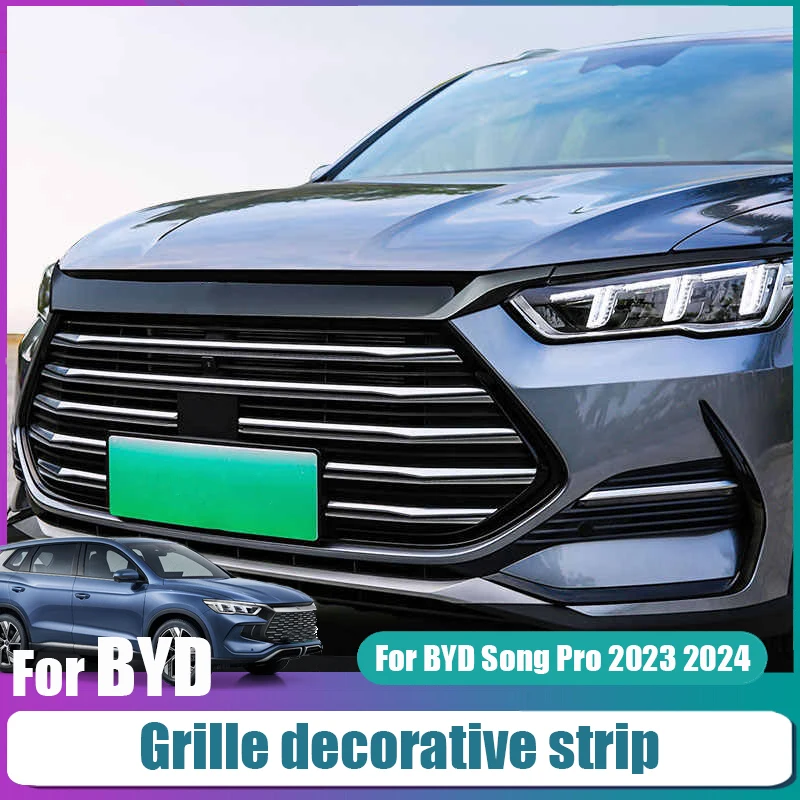 For BYD Song Pro 2023 2024 Decorative strip above the grille Automotive exterior modification