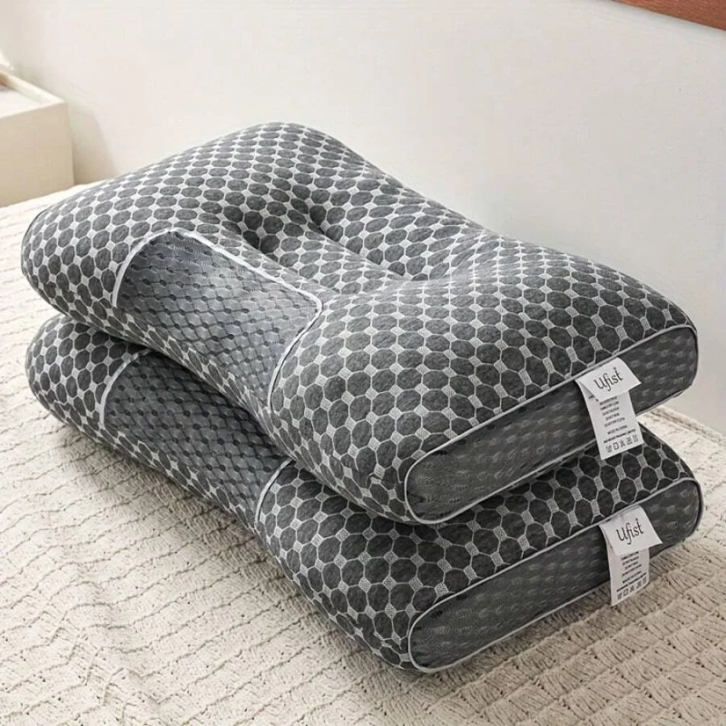 Buy 1 Get 1 Free, 2 Soft Woven Neck Massage Couple Pillows - Adjustable Ergonomic Orthotic Profile Support