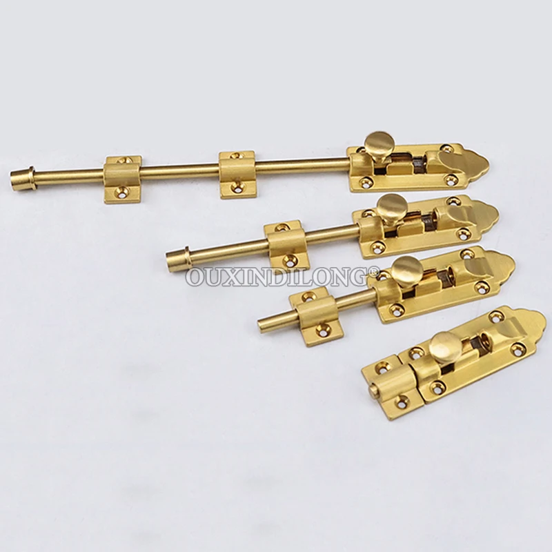 

Retro Antique 4PCS Heavy Duty Solid Brass Door Bolts Security Door Latch Slide Locks Shed Gate Barrel Bolt Door Latches+Screws