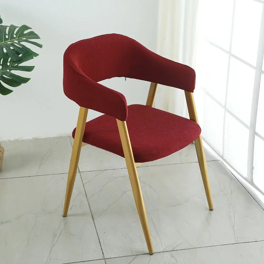 Stretch Fabric Split Chair Cover Thickened Texture Open Back Style Armchair Slipcover Thick Dustproof Dining Chair Cover