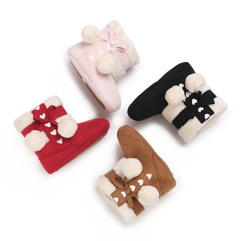 Chaussures Chaudes et Douces de Noël pour Bébé, Premiers Pas d'Hiver, pour Garçon et Fille, Cosplay de Noël, Mignonnes, Animaux de Dessin Animé pour Enfant