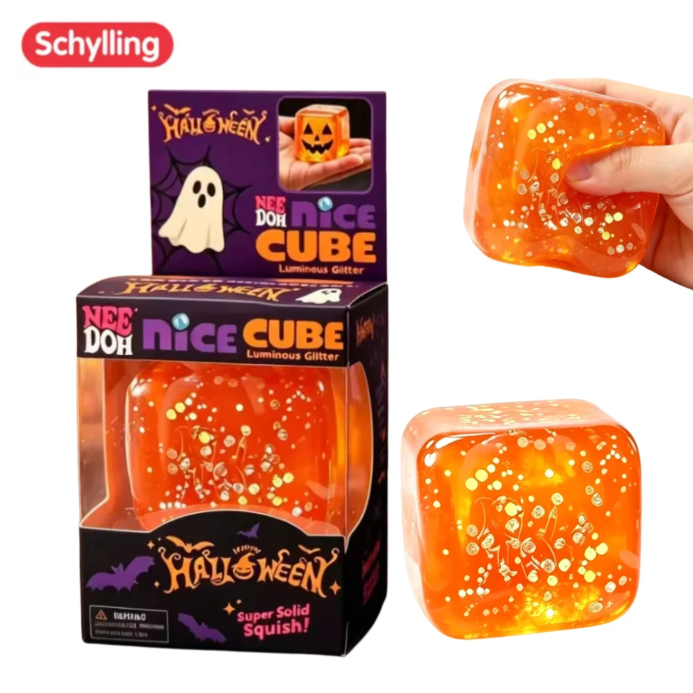 NEUES Schylling NeeDoh Halloween-Eiswürfel-Quetschspielzeug Weiches Squishy Sensorisches Fidget-Spielzeug Hand-Quetsch-Stressabbau-Feiertagsgeschenk