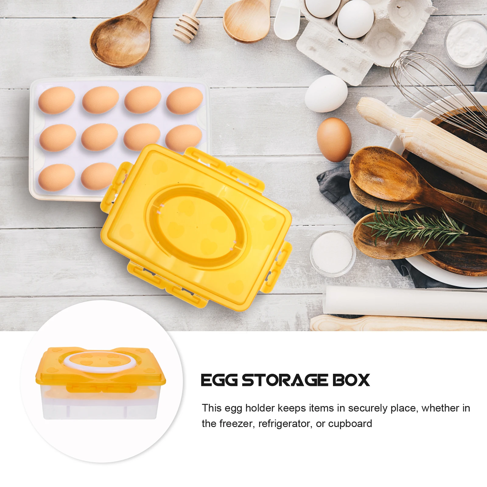 

24 -grid Egg Storage Box Kitchen Holder Tray Eggs Cartons Fresh Container Trays Fridge