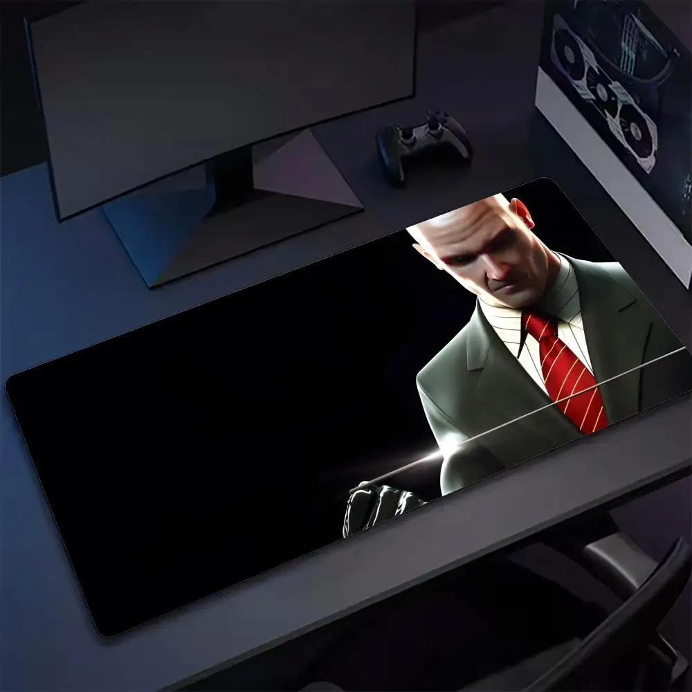 Game hitman C-Codename 47 Mouse Pad Tapetes de Mesa Teclado, Borracha Kawai, Tapete de Mesa Antiderrapante, XXL90x40cm