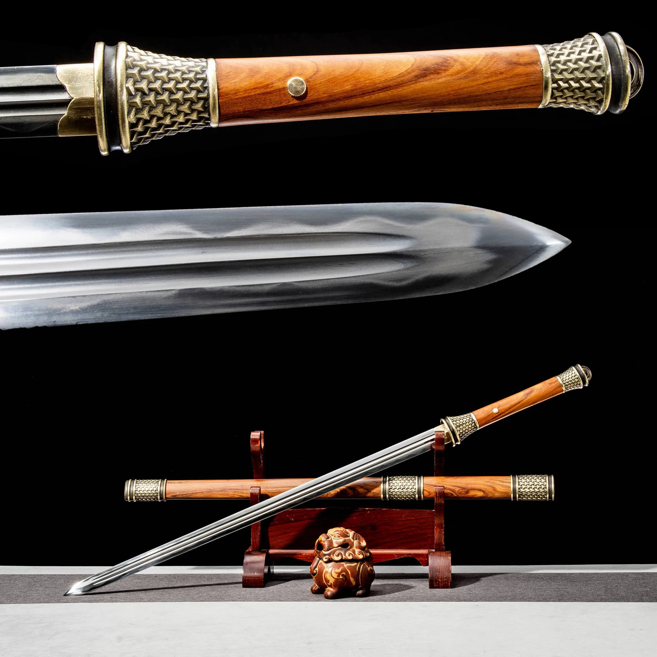 

108cm Japanese Ninja Sharp samurai Sword full tang Battle Preparation T10 Steel Burning Blade Weapons Shirasaya katana Ninja