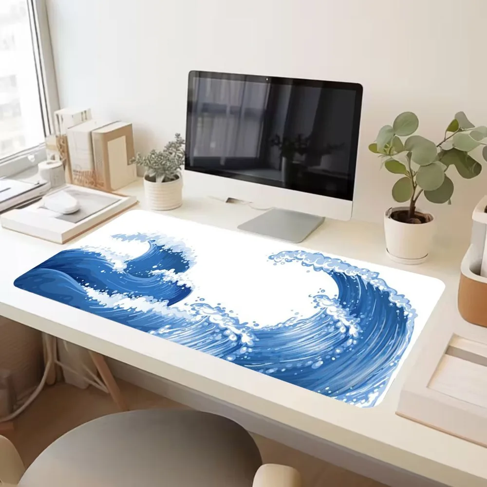 Japanese-style wave minimalist mouse pad and desk mat, easy to clean and a decorative item for the desktop decoração setup gamer