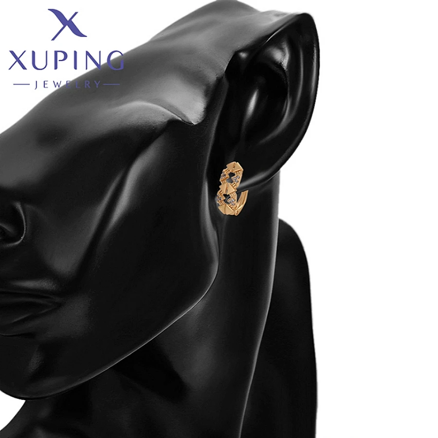 Xuping Jewelry Exquisite Temperament Simple Shape Gold Color Earrings for Women Schoolgirl Christmas Wish Gifts X000930327