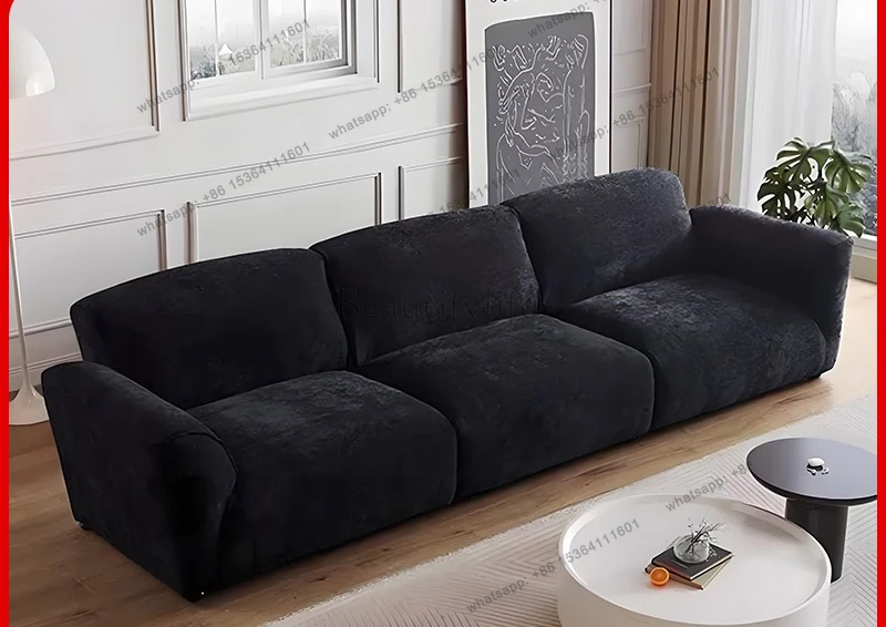 Sofa chenille moto fabric fabric straight row high backrest compression customization