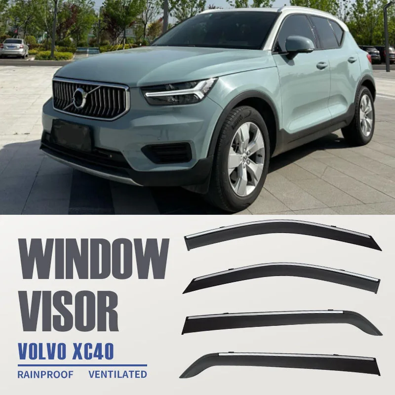 For Volvo XC40 rain shield rearview mirror rain eyebrow Window visor Cars AccessoriesRain Sun Guard Vent Wind Deflector