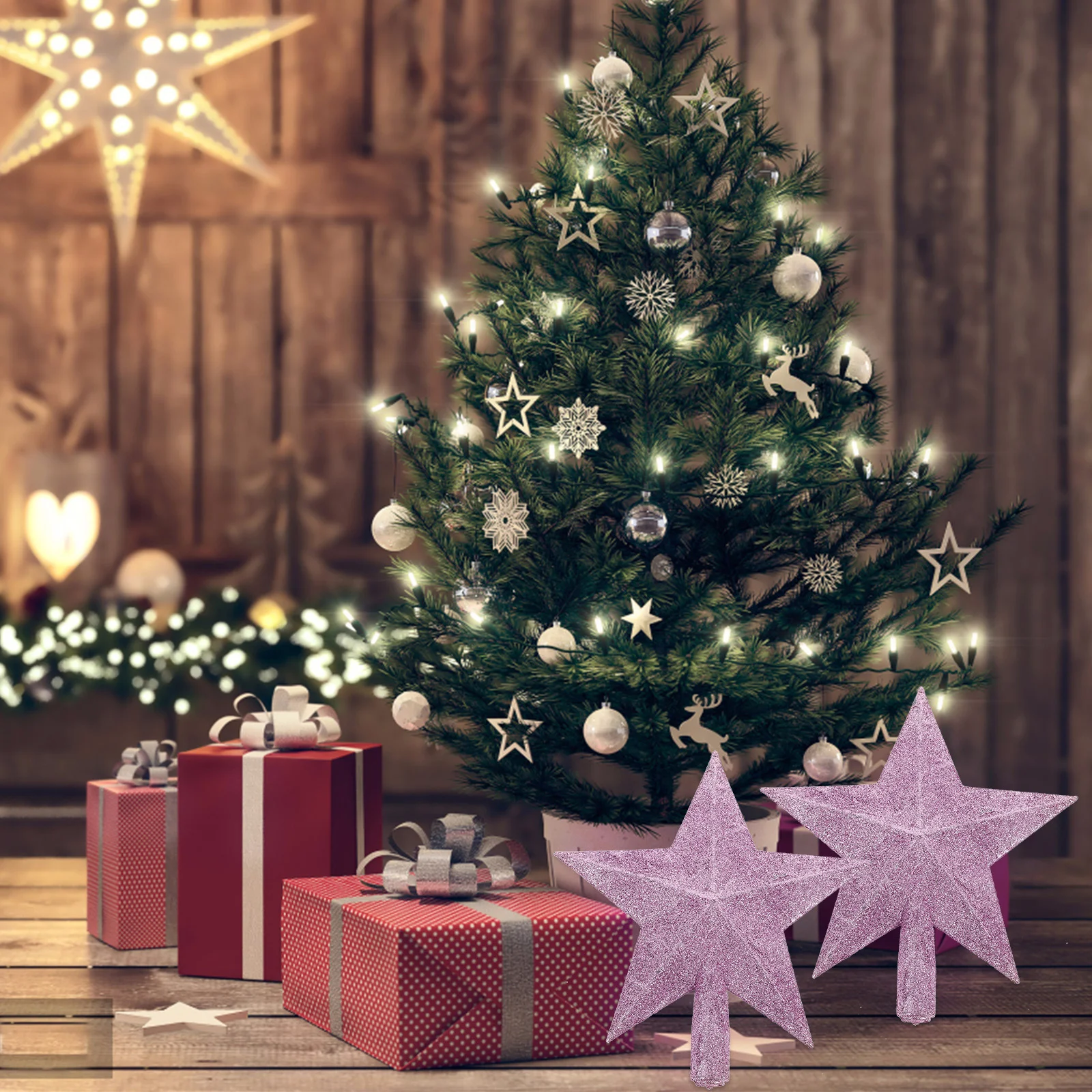 20 cm kerstboom ster decoratie ornament buitendecoratie krans ornamenten babymeisje witte kerstverlichting