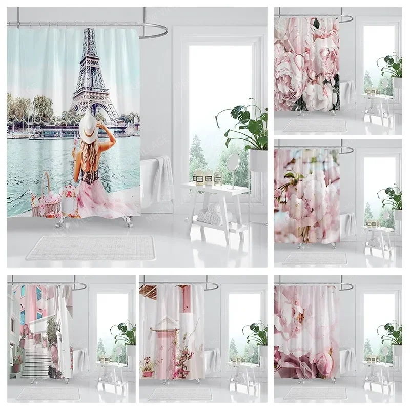 Waterproof fabric shower curtains Bathroom curtain accessories 180x200 Bath curtain for shower 240*200 nordic boho decoration