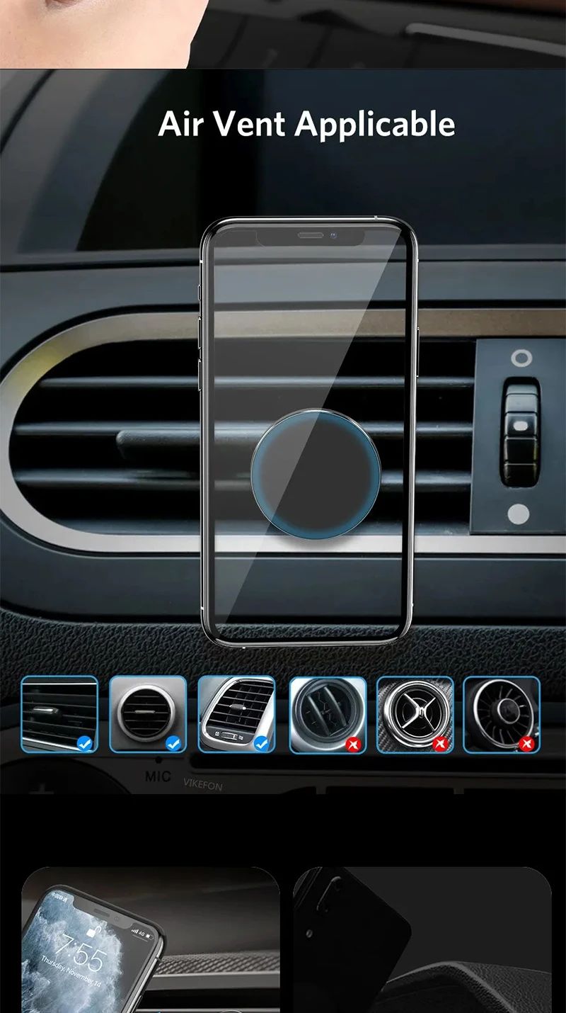 Universeller magnetischer Autotelefonhalter im Auto für iPhone 15 14 13 Samsung Magnet Air Vent Mount Handy-Unterstützung GPS – Detail 11