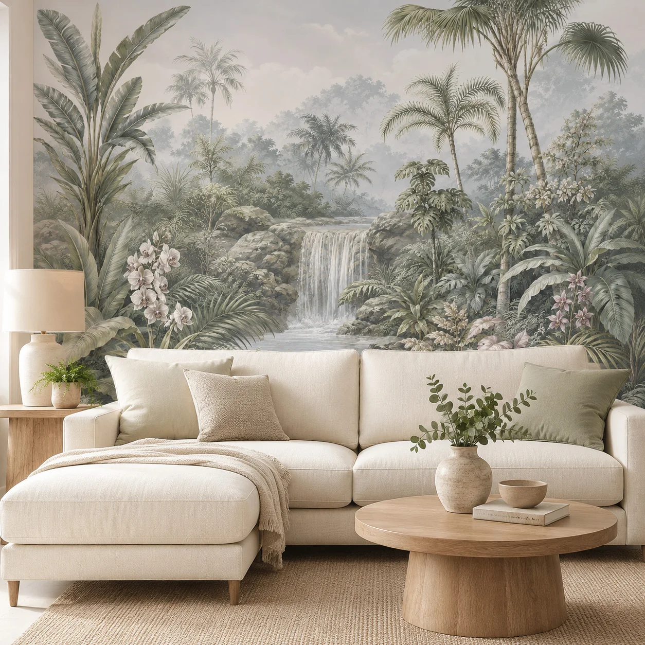 papel-tapiz-mural-vintage-con-diseno-de-cascada-en-la-selva-tropical-paisaje-botanico-con-palmeras-beige-decoracion-para-sala-de-estar-requiere-pegamento