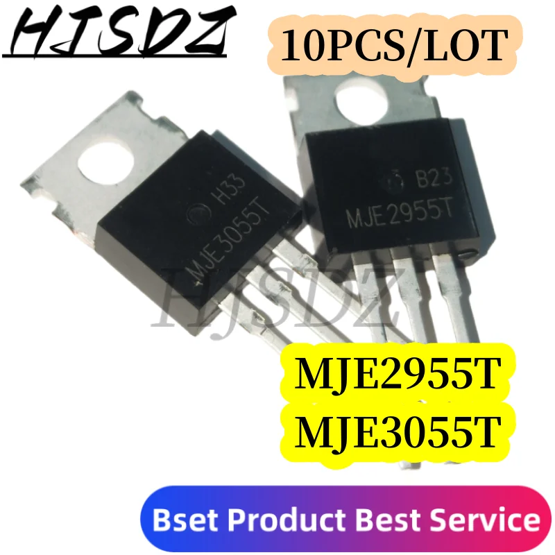 10PCS New original MJE2955T MJE3055T  power transistor (5PCSMJE2955 + 5PCSMJE3055) inline TO-220