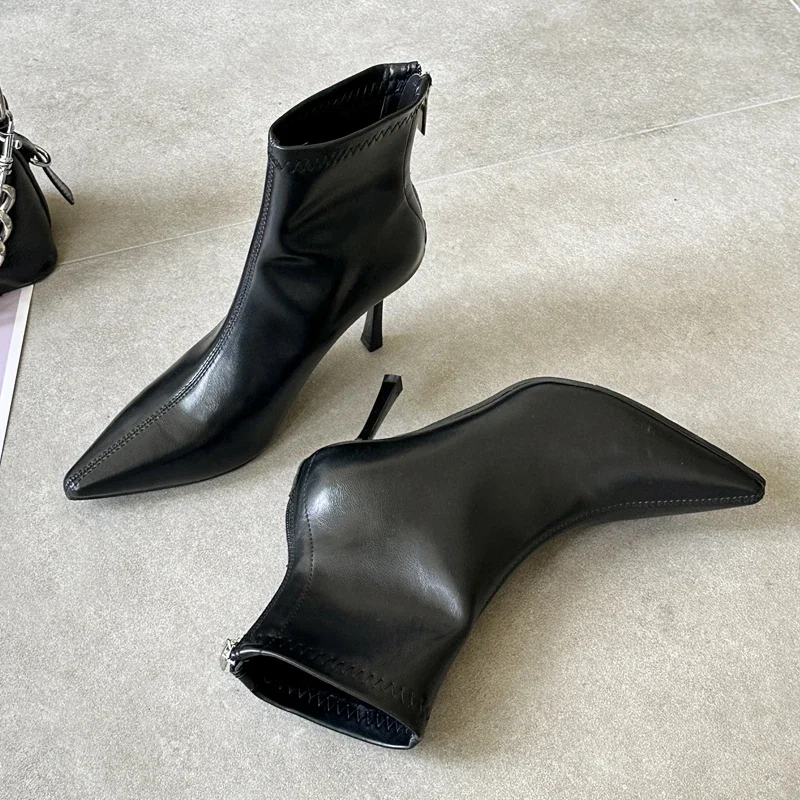 bottines-a-bout-pointu-pour-femmes-en-similicuir-extensible-avec-fermeture-eclair-a-l'arriere-talon-fin-elegantes-chaussures-de-bureau-decontractees-livraison-directe