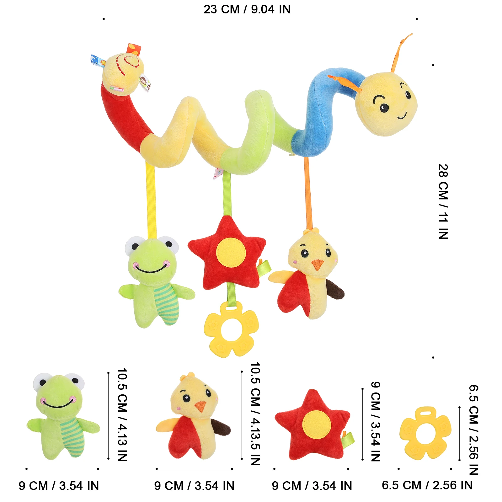 Culla a spirale appesa attività stridulo cartone animato passeggino sonagli auto infantile spirale culla avvolgere gioca passeggino sonagli per bambino