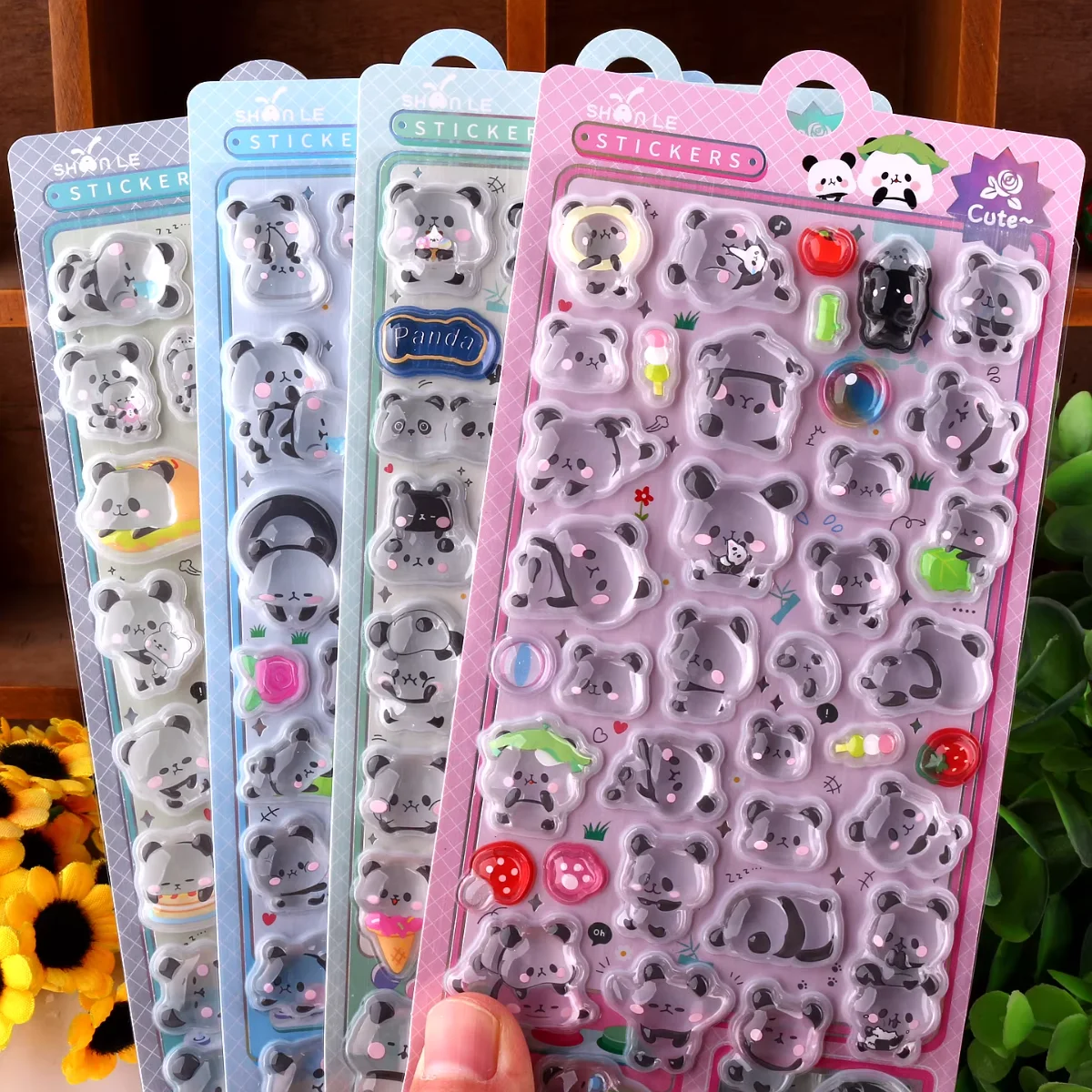 

Мультяшная гигантская панда: 3D объемная рельефная хрустальная наклейка, милый стикер для девочек, для украшения чехлов для телефонов и студенческих тетрадей