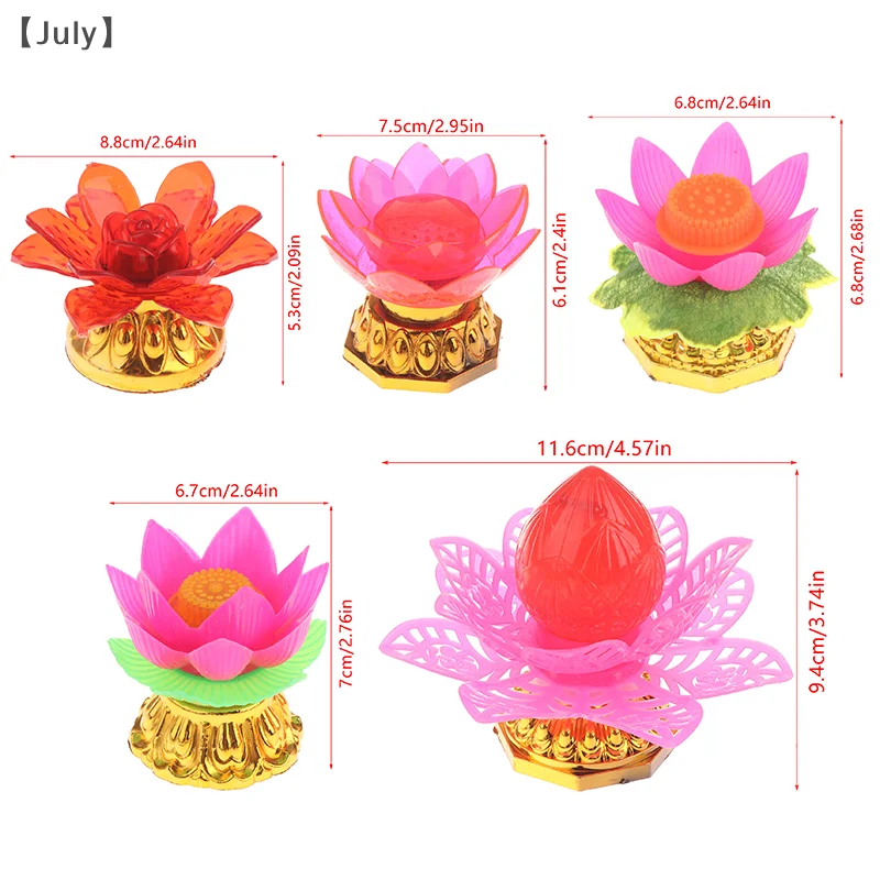 วัดพุทธโคมไฟโลตัสพุทธ Hall โคมไฟ LED โคมไฟเทียนอิเล็กทรอนิกส์ Lotus Wishing Light วัดเทศกาลตกแต่ง