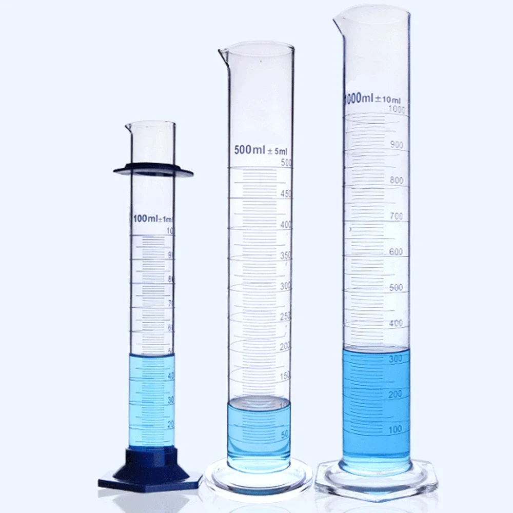 5/10/25/50/100-2000ml cilindro graduato in vetro borosilicato laboratorio vetreria rotante esperimento chimico