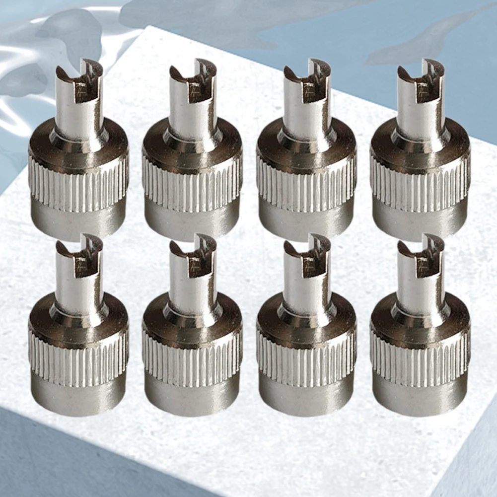 

48-8PCS Tire Valve Stem Cap Full Copper Slotted Head Stem Cover with Core Removal Tool Wheel Valve Covers for Auto Motorcycle