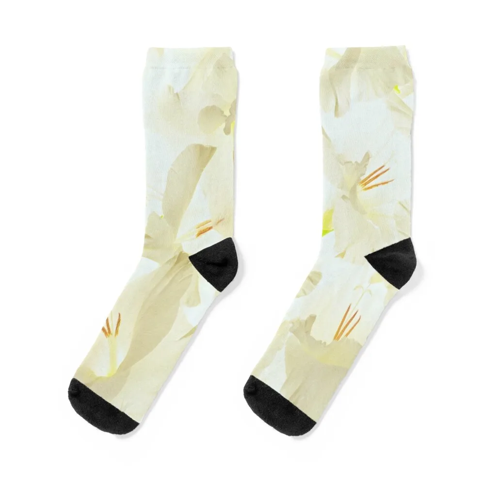 

Lily Pattern Socks Hiking boots Toe sports hip hop custom sports Man Socks Women's