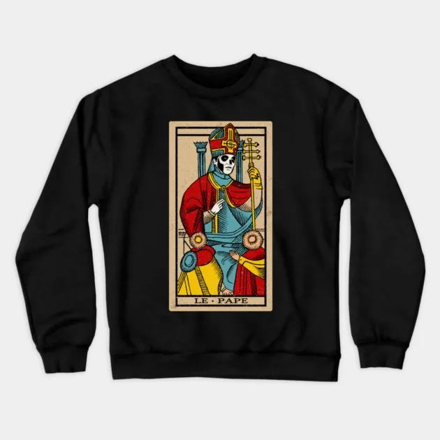 

Autumn and Winter Mysterious Tarot - Inspired Cotton Crew Neck Sweatshirt This Intriguing Design Showcases A Skull - Themed