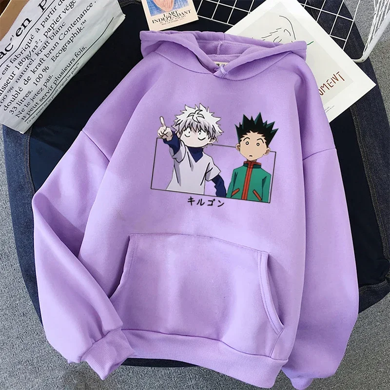 HxH-Unisex Hunter X Hunter Gon Impresso Moletom Com Capuz Streetwear Unisex Japão Anime Hoodies Baka Killua Hoodies Plus Size