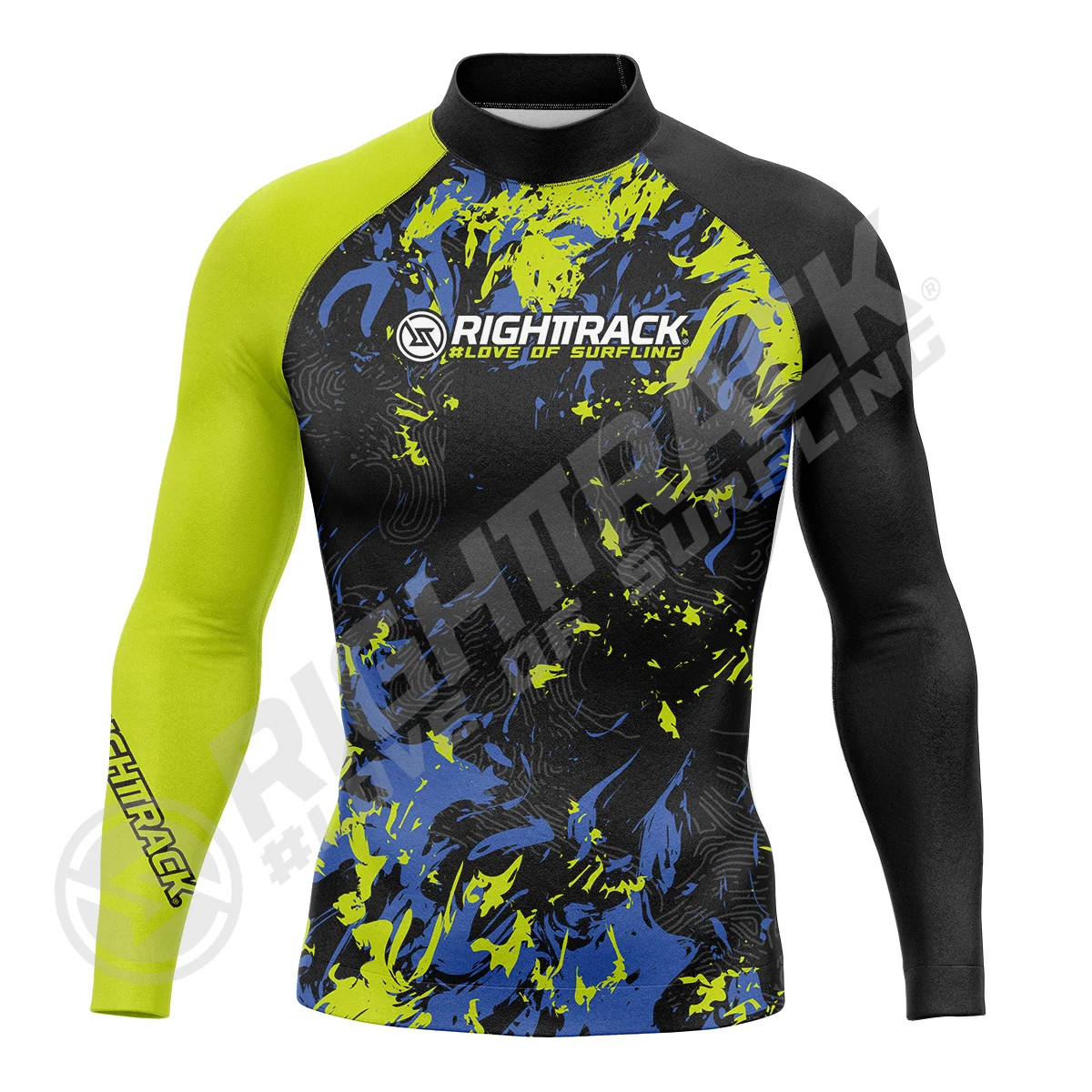 Hot Men\'s Surfing Shirt USA Camo Lycra Rashguard RIGHTTRACK Surf Sportswear Beach UV Swimwear UPF50+ Clothes