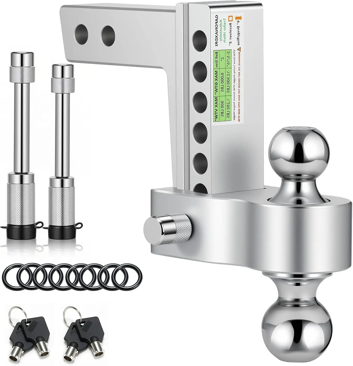 

Алюминиевый сцеп для прицепа 2 фута для самолета, двойной шарик 2 дюйма и 2-5/16 дюйма, 12500 фунтов, падение/подъем 6 дюймов, легкая антикоррозийная защита от погремушки, замок