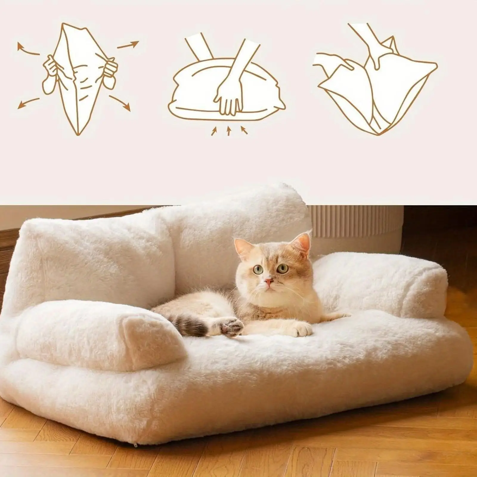 Soft Calming Cat Sofa Bed Non Slip Base Puppy Sleeping Bed Dog Bed Sofa for Puppy Small Dogs Pet Supplies Kittens Indoor Cats Soft Calming Cat Sofa Bed Non Slip Base Puppy Sleeping Bed Dog Bed Sofa for Puppy Small Dogs Pet Supplies Kittens Indoor Cats