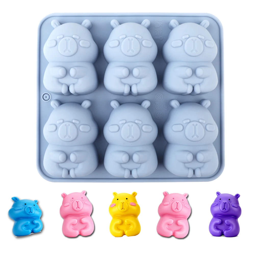 1 Silicone Cake Mold in the Shape of a Cute Capybara, Suitable for Making Chocolate, Cakes, Puddings, Jellies, Candies, Cake Decorations, Bear-Shaped Candles, Handmade Soaps, Crafts, and Other Kitchen Gadgets