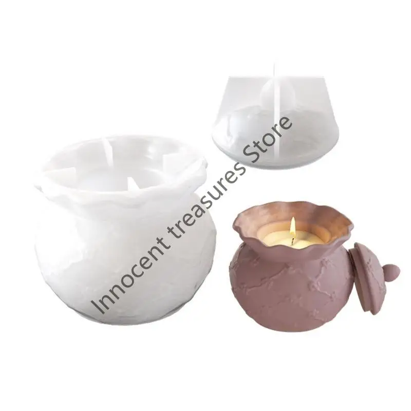 

3XUA Storage Box Silicone Mold with Lid Resin Plaster Craft Mould for Jewelry Box Handmade Flowerpot Gypsum Cement Molds