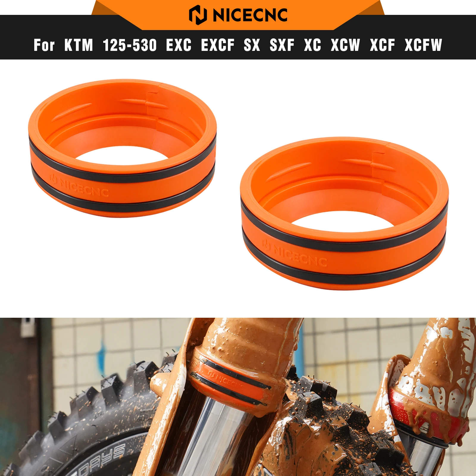 NICECNC Mud Scraper For KTM TPi EXC 300 EXC-F 350 SX 125 SXF 450 XC XCF XCW XCWF 2004-2024 For Husqvarna TE 300 Sherco SE 300