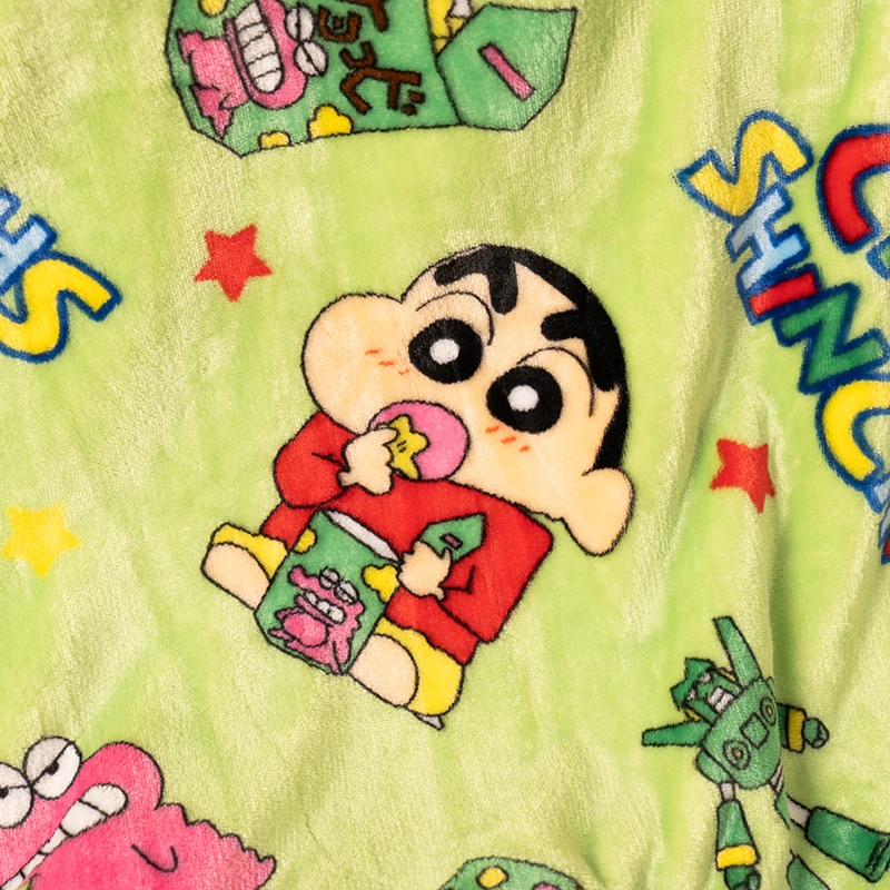 Koc z kreskówki Crayon Shin-chan, flanelowy, studencki, do biura, do drzemki, uroczy koc welurowy, prześcieradło do akademika, koc na prezent