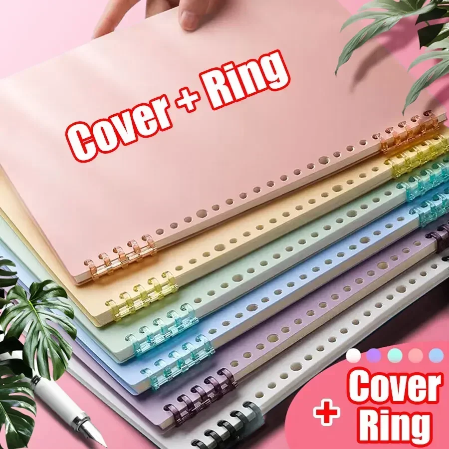 capa do livro de folhas soltas e anel fichario colorido plastico transparente papelaria escritorio e material escolar a4 a5 b5 pp 01