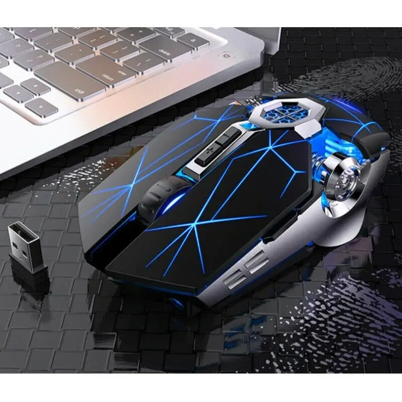 

Wireless Optical 2.4G USB Gaming Mouse 1600DPI 7 Color LED Backlit Rechargeable Silent For PC Laptop