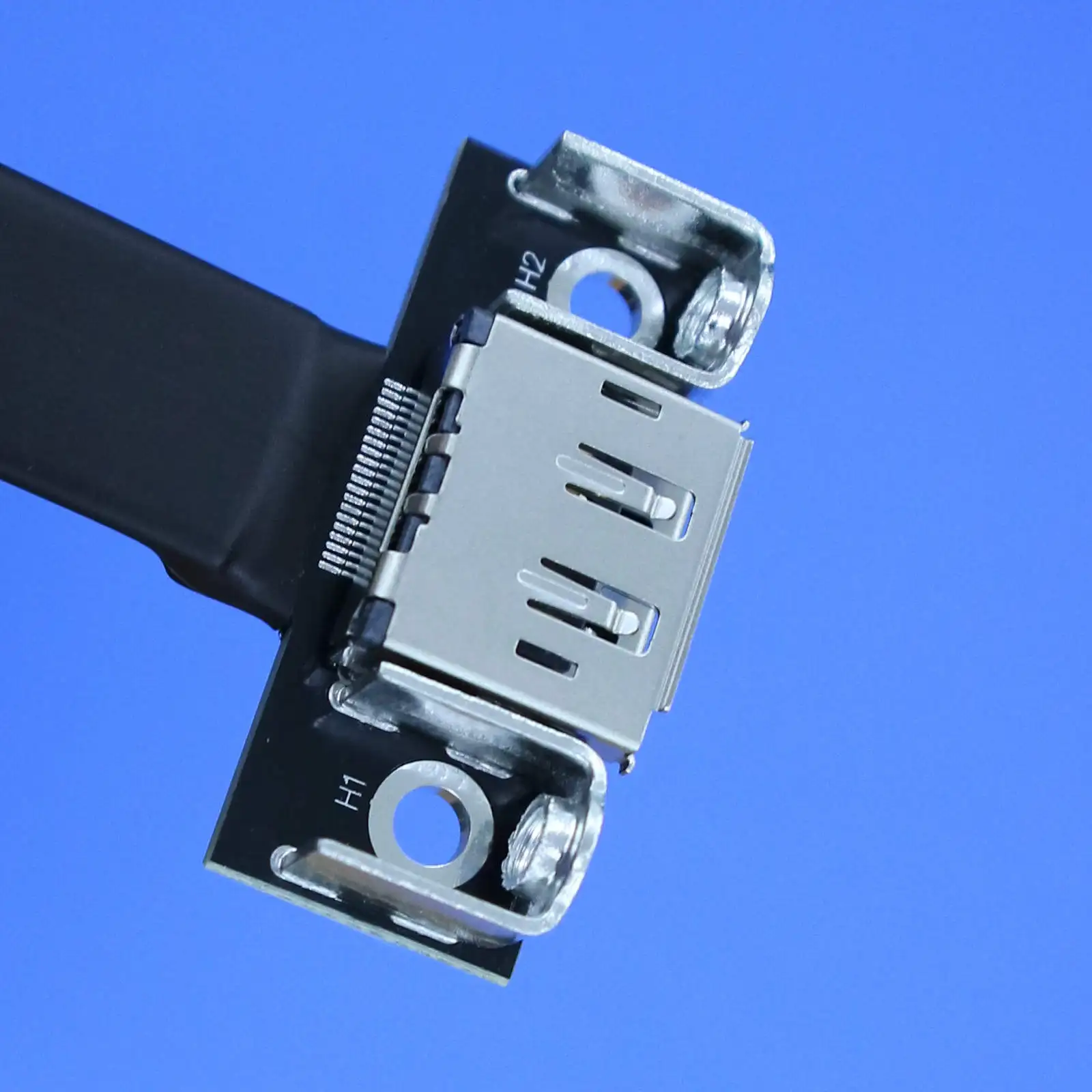 DP to DP1.2 Male to Female Extension Cable DisplayPort Interface Flat Flexible Riser Card with Corner Joint for Display Connecti