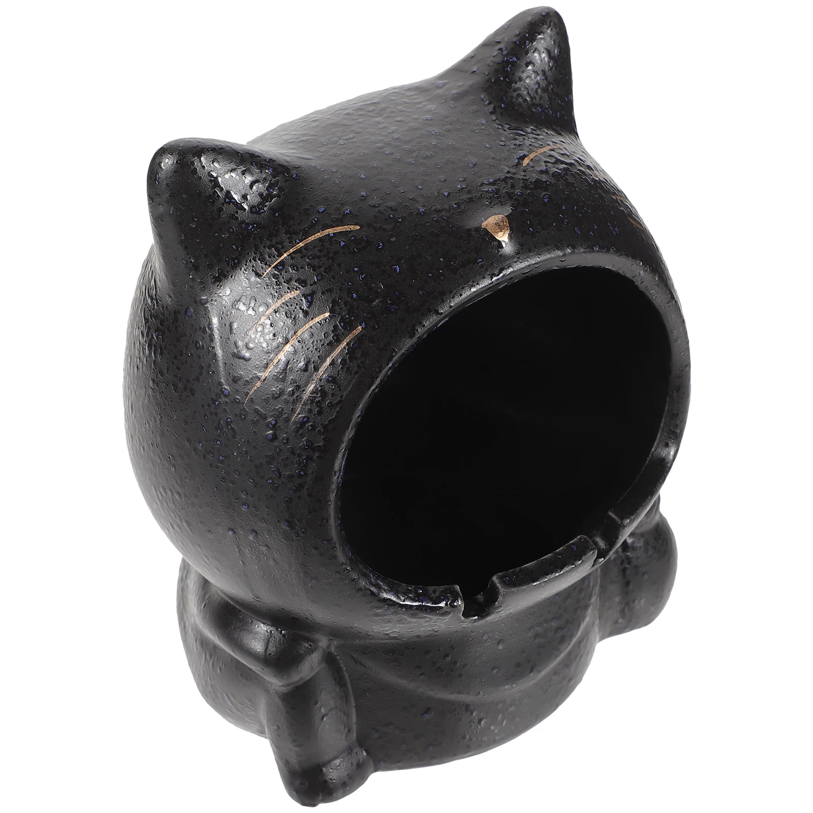 

Creative Ashtray Cat Ceramic Black Shape Decor Ornament Cigarette Holder Home Office Bar Restaurant Buffet Desk Novelty Design