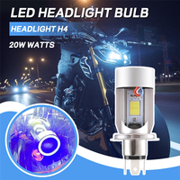ABQA-H4 LED Headlight Bulb Motorcycle Hi/Lo Beam with Angel Eye Daytime Running Light 25W 3000LM Super Bright 6000K