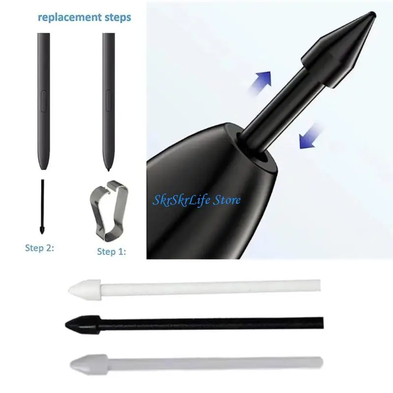 E65E 5Pcs Replacement Pen Nibs With Pen Clip Compatible For Tablets T860