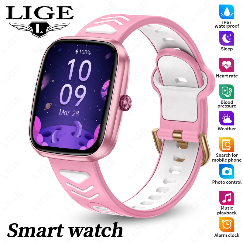 

LIGE 2025 Game Smart Watch For Children HD Screen Step Counter Sleep Health Monitoring Kid's Sports Smartwatch For IOS Android