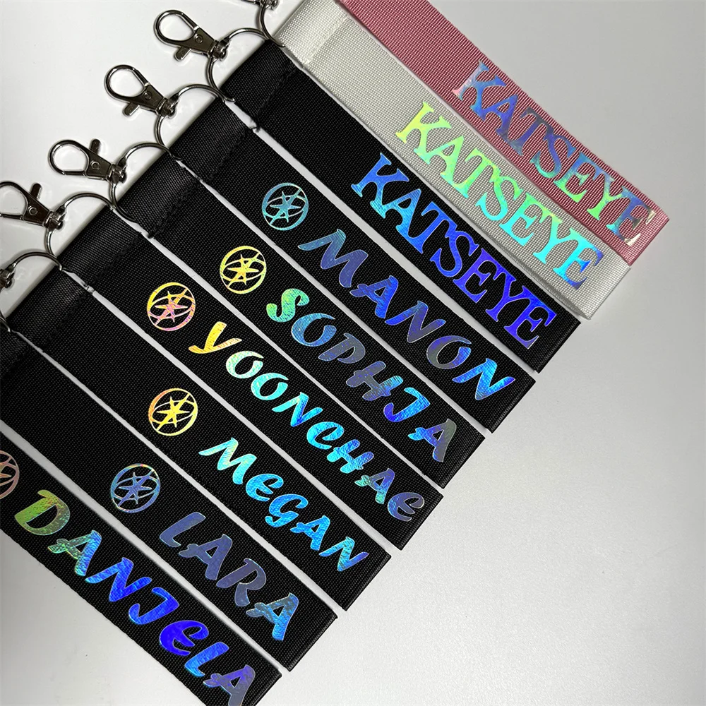 KATSEYE الليزر المفاتيح النايلون المنسوجة حبل الهاتف المحمول شماعات ظهره اكسسوارات حلقة رئيسية مانون صوفيا دانييلا لارا المشجعين هدية #5