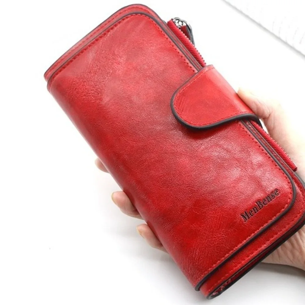 

Большой вместительный женский длинный кошелек в корейском стиле, однотонный кошелек из искусственной кожи, многофункциональный женский клатч с несколькими картами