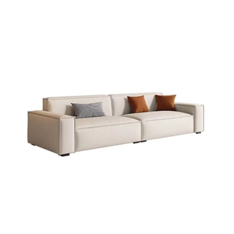 Minimalist cream wind tofu sofa living room simple modern technology fabric sofa