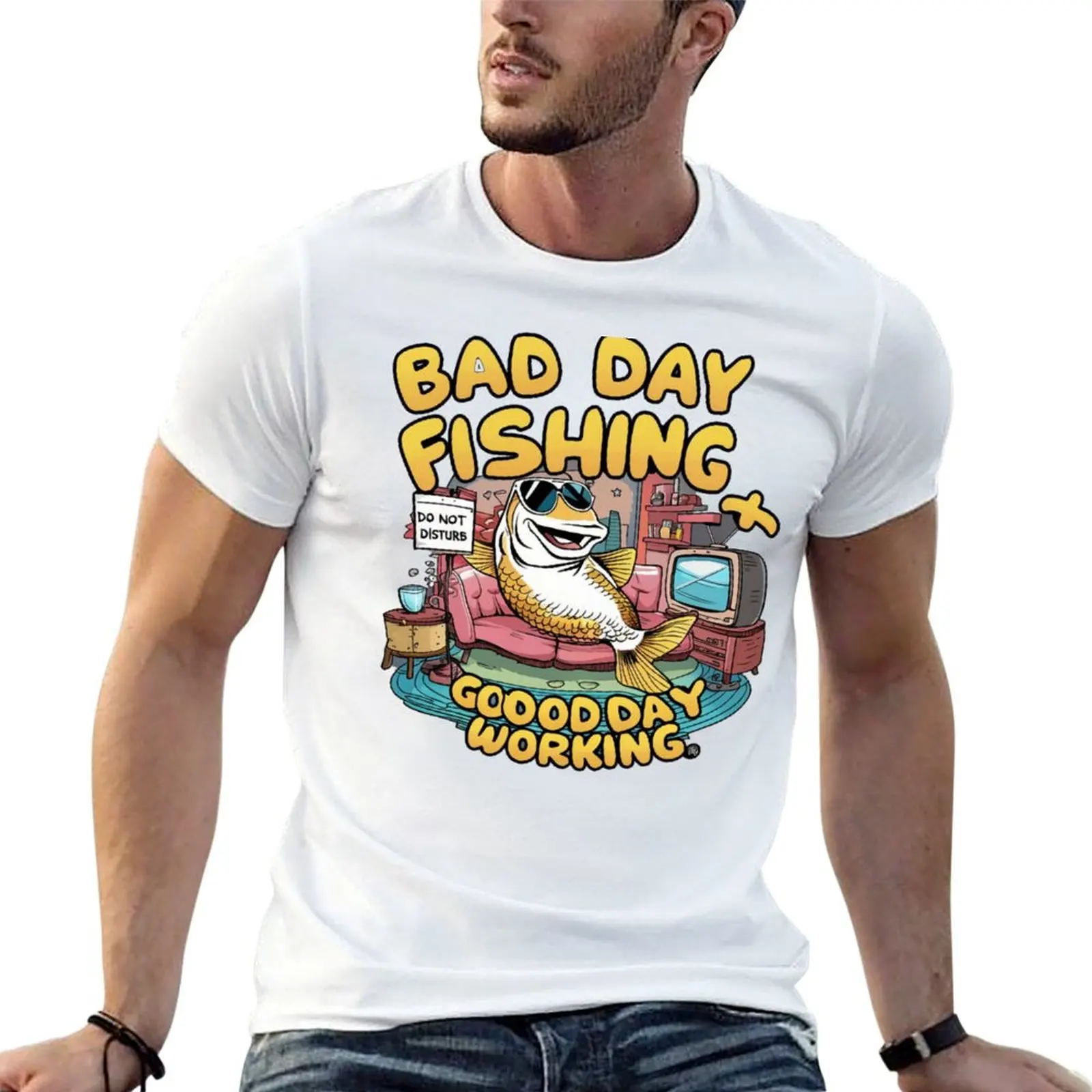 Bad day fishing & Good day working T-Shirt sublime blue archive mens t shirt